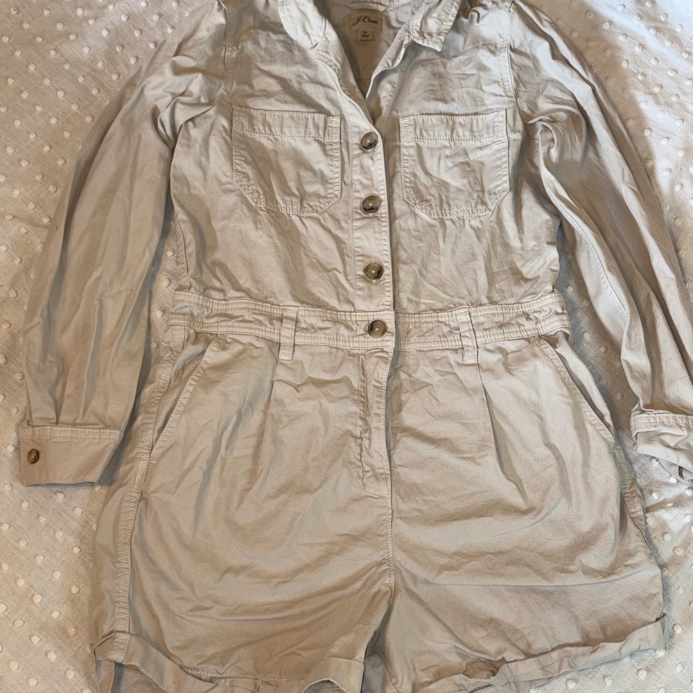 J. Crew Women’s Foundry Chino Shorts Jumpsuit Coverall 10 Romper